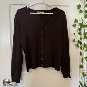 Merona Chocolate Brown Women's Cardigan Sweater Elegant Soft Girl
